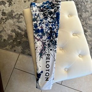 High waisted Peloton With brand. Paint splatter Capris